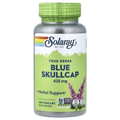 Solaray, True Herbs, Blue Skullcap, 425 mg, 100 Vegetarian Capsules