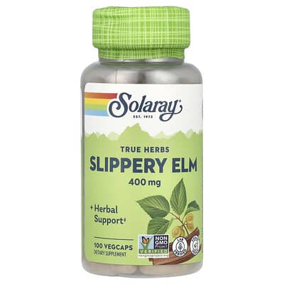 Solaray, Slippery Elm Endobark Extract, Digestive Aid, 400 mg, 100 Easy-Swallow Capsules