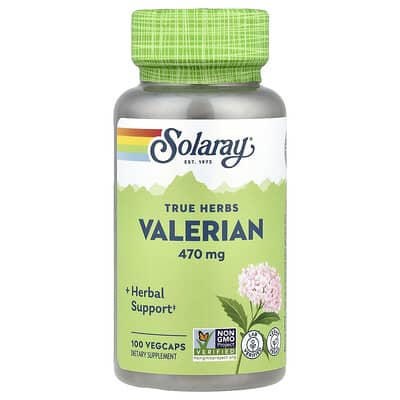 Solaray, Real Herbs, Valerian, 470 mg, 100 Vegetarian Capsules