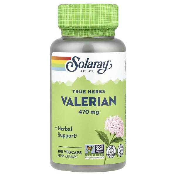 Solaray True Herbs, Valerian, 470 mg, 100 VegCaps