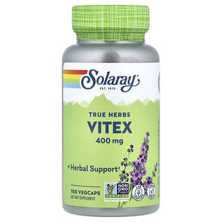 Solaray, Hierbas verdaderas, Sauzgatillo, 400 mg, 100 cápsulas vegetales