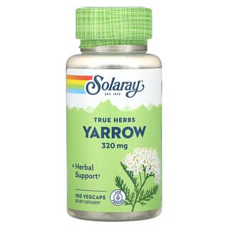 Solaray, True Herbs, тысячелистник, 320 мг, 100 растительных капсул