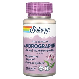 Solaray, Vital Extracts, Andrographis, 300 мг, 60 растительных капсул