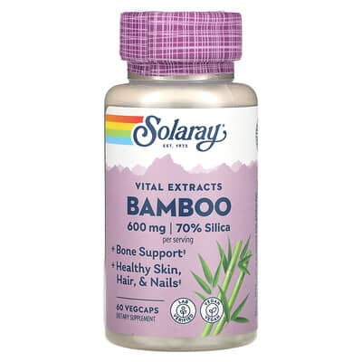Solaray, Vital Extract, Bamboo, 600 mg, 60 Vegetarian Capsules (300 mg per capsule)