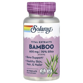 Solaray, Vital Extracts, бамбук, 60 капсул VegCap (300 мг в капсуле)