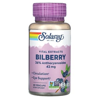 Solaray, Vital Extract, Bilberry, 42 mg, 60 VegCaps