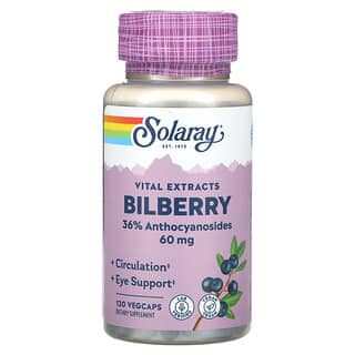 Solaray, Vital Extracts, borówka, 60 mg, 120 kapsułek roślinnych