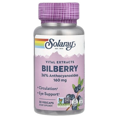 Solaray, Vital Extract, Bilberry, 30 Vegetarian Capsules