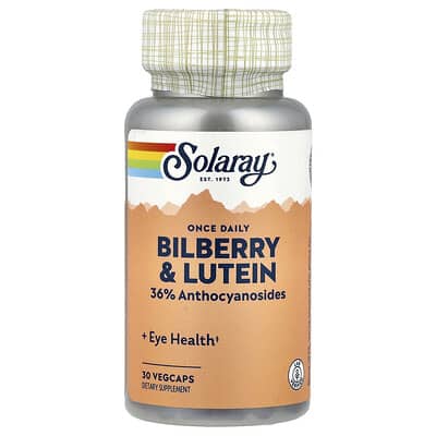 Solaray, Once Daily Bilberry & Lutein, 30 VegCaps