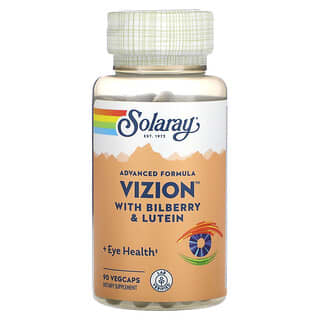 Solaray, Vizion تركيبة متطورة تحتوي على التوت الأزرق واللوتين، 90 كبسولة نباتية