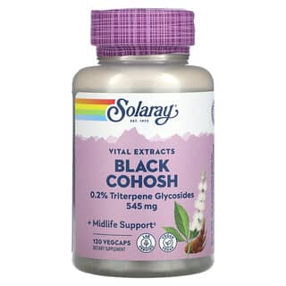 Solaray, Extractos vitales, Cimífuga, 545 mg, 120 cápsulas vegetales