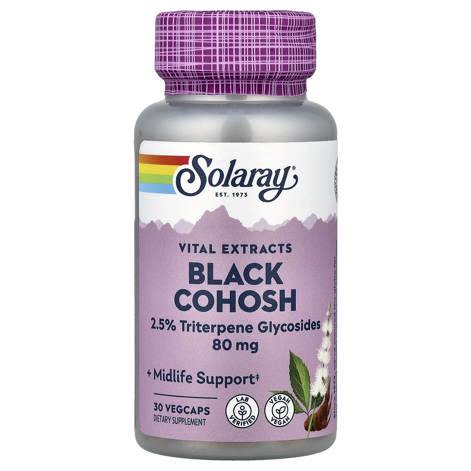 Solaray, жизненно важных экстрактов, воронец кистевидный, 30 растительных капсул