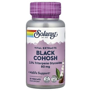 Solaray, Vital Extracts, 블랙코호시, 베지 캡슐 30정
