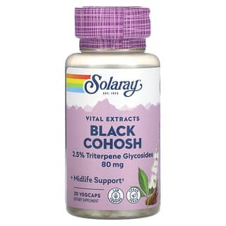Solaray, Extractos vitales, Cimífuga, 80 mg, 30 cápsulas vegetales