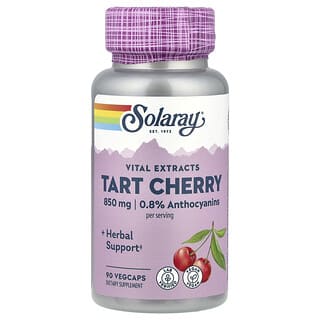 Solaray, Vital Extracts（バイタルエキス）、タルトチェリー、850mg、ベジカプセル90粒（ベジカプセル1粒あたり425mg）