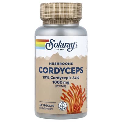 Solaray, Mushrooms, Cordyceps, 1000 mg, 60 Vegetarian Capsules (500 mg per capsule)