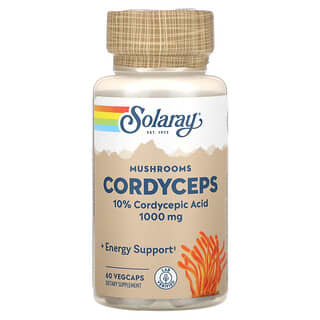 Solaray, Mantarlar, Cordyceps, 1.000 mg, 60 VegCaps (Kapsül başına 500 mg)
