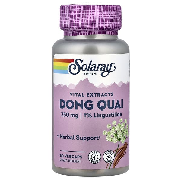 Solaray, 바이탈 추출물, 당귀, 250mg, 베지 캡슐 60정