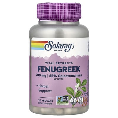 Solaray, Vital Extract, Fenugreek, 700 mg, 90 Vegetarian Capsules (350 mg per capsule)