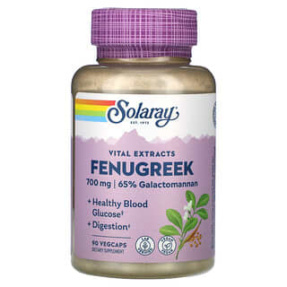 Solaray, Extractos vitales, Fenogreco, 700 mg, 90 cápsulas vegetales (350 mg por cápsula)