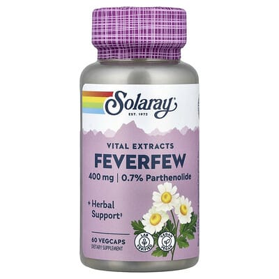 Solaray, Vital Extracts, Feverfew, 400 mg, 60 VegCaps