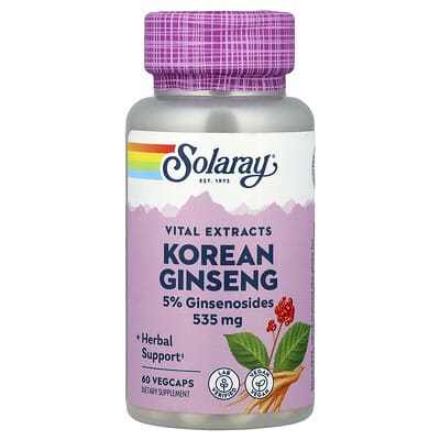 Solaray, Vital Extract, Korean Ginseng, 535 mg, 60 Vegetarian Capsules