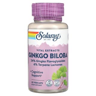 Solaray, Vital Extracts, Ginkgo biloba, 60 pflanzliche Kapseln