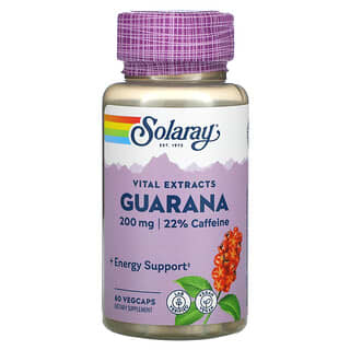 Solaray, Extrato de Semente de Guaraná, 200 mg, 60 Cápsulas Vegetais