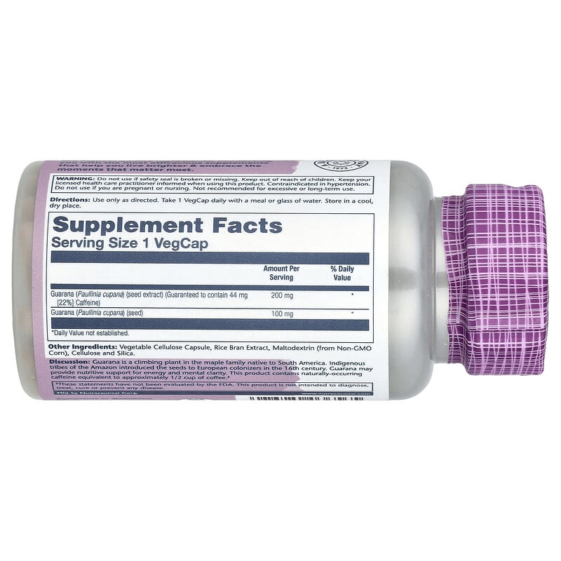 ガラナシードエキス、200mg、ベジカプセル60粒