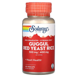 Solaray, Guggul, Levure de riz rouge, 60 capsules végétariennes