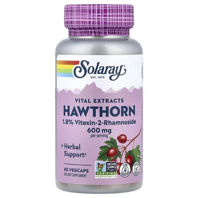Solaray, Vital Extracts, Hawthorn, 60 veg caps