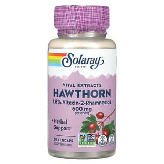Solaray, Vital Extracts Hawthorn, 300 mg, 60 VegCaps