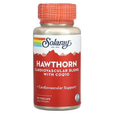 Solaray, Hawthorn Cardiovascular Support Blend with CoQ10, 90 Vegetarian Capsules