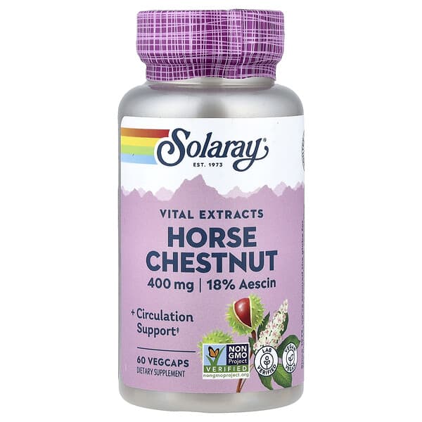 Solaray, Vital Extracts, Horse Chestnut, 60 VegCaps — product photo 1