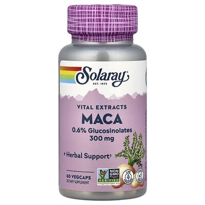 Solaray, Vital Extract, Maca, 300 mg, 60 Vegetarian Capsules
