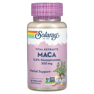 Solaray, Extractos vitales, Maca, 300 mg, 60 cápsulas vegetales