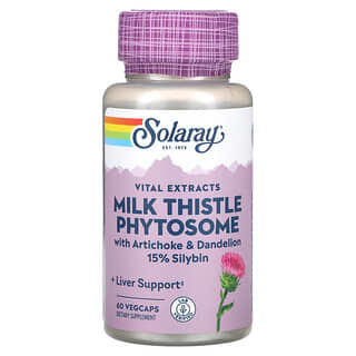 Solaray, Vital Extracts, Milk Thistle Phytosome, lebenswichtige Extrakte, Mariendistel-Phytosom, 60 pflanzliche Kapseln