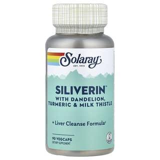Solaray, Siliverin™ с одуванчиком, куркумой и расторопшей, 90 растительных капсул