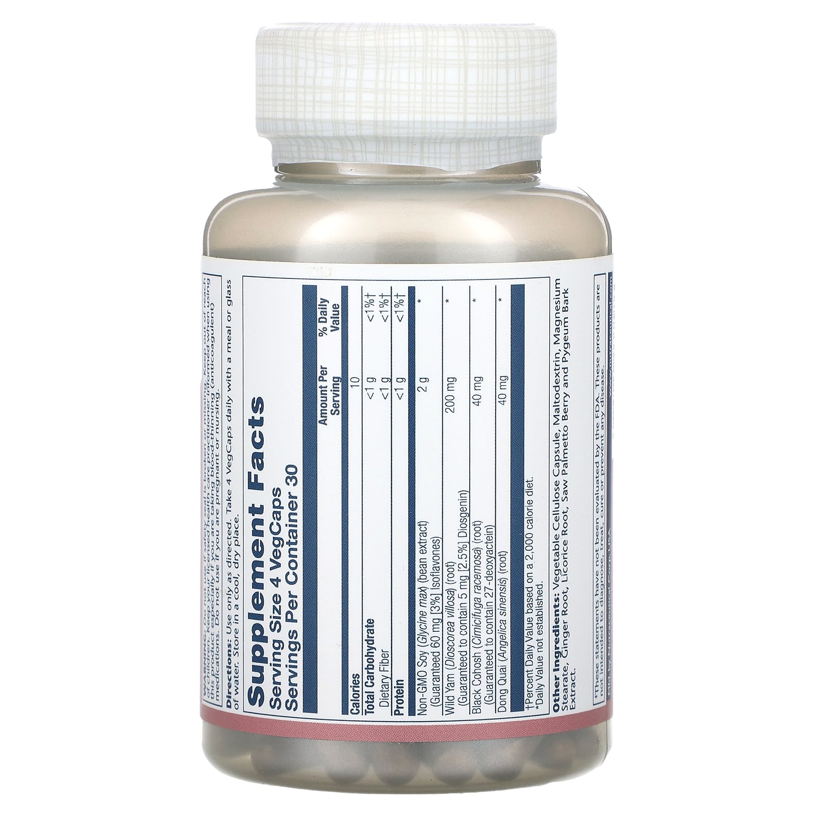 Solaray, Phytoestrogen with Wild Yam, Black Cohosh & Dong Quai, 120 VegCaps