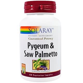 Solaray, Pygeum y palma enana americana, 120 cápsulas vegetales