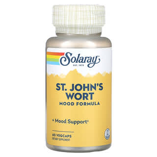 Solaray, St. John's Wort, средство для поддержания хорошего настроения, 60 растительных капсул