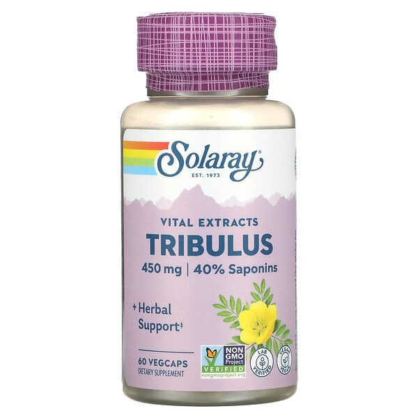 Solaray, Tribulus（丈夫な体のために）果実エキス、450mg、ベジカプセル60粒