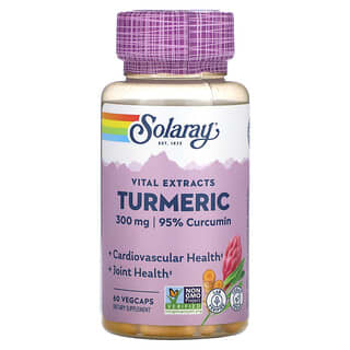 Solaray, Extrait de racine de curcuma, 300 mg, 60 gélules végétales