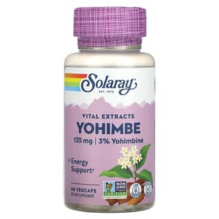 Solaray, Extractos vitales, Yohimbe, 135 mg, 60 cápsulas vegetales