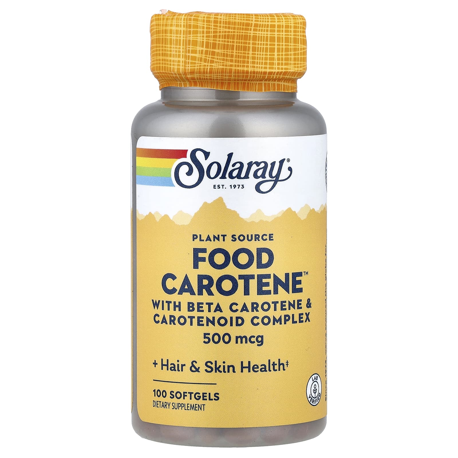 Solaray, Food Carotene™, 500 мкг, 100 капсул