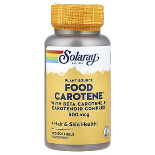 Solaray, Caroten alimentar sursă vegetală, 100 de capsule moi