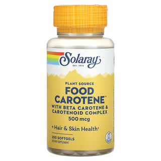 Solaray, Растительный пищевой каротин, 500 мкг, 200 капсул