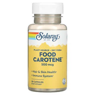 Solaray, Food Carotene พร้อมเบต้าแคโรทีนและแคโรทีนอยด์คอมเพล็กซ์ ขนาด 500 มคก. (10,000 IU) บรรจุ 30 แคปซูล