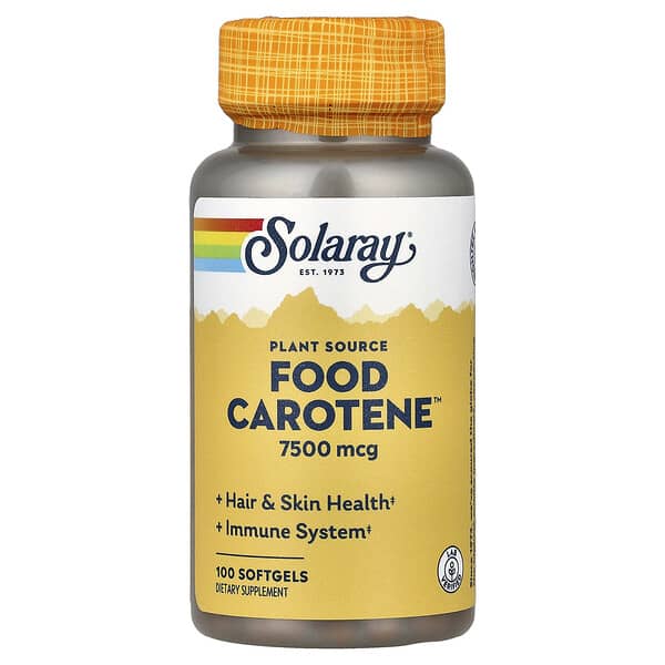 Solaray, Plant Sourced Food Carotene™, 100 kapsułek miękkich
