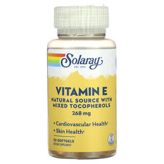 Solaray, Vitamina E, 268 mg, 50 capsule molli